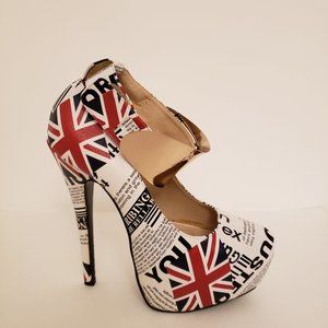 2/$80 8.5 Gold Cuff Platform Stiletto Heels Brit